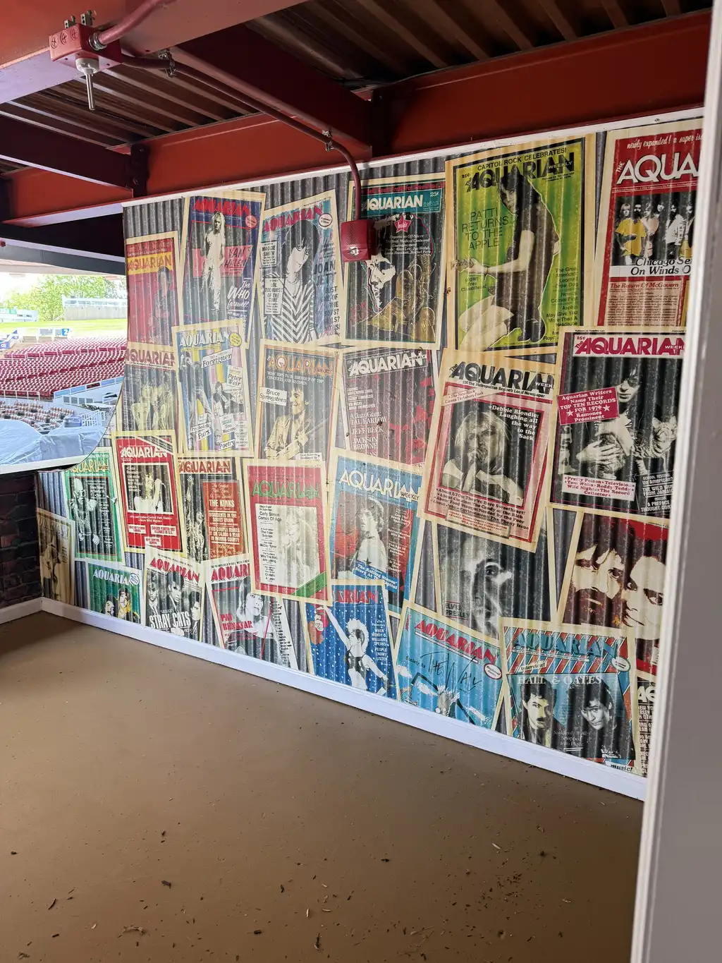 Wall of Aquarian Weekly Covers at PNC Bank Arts Center VIP